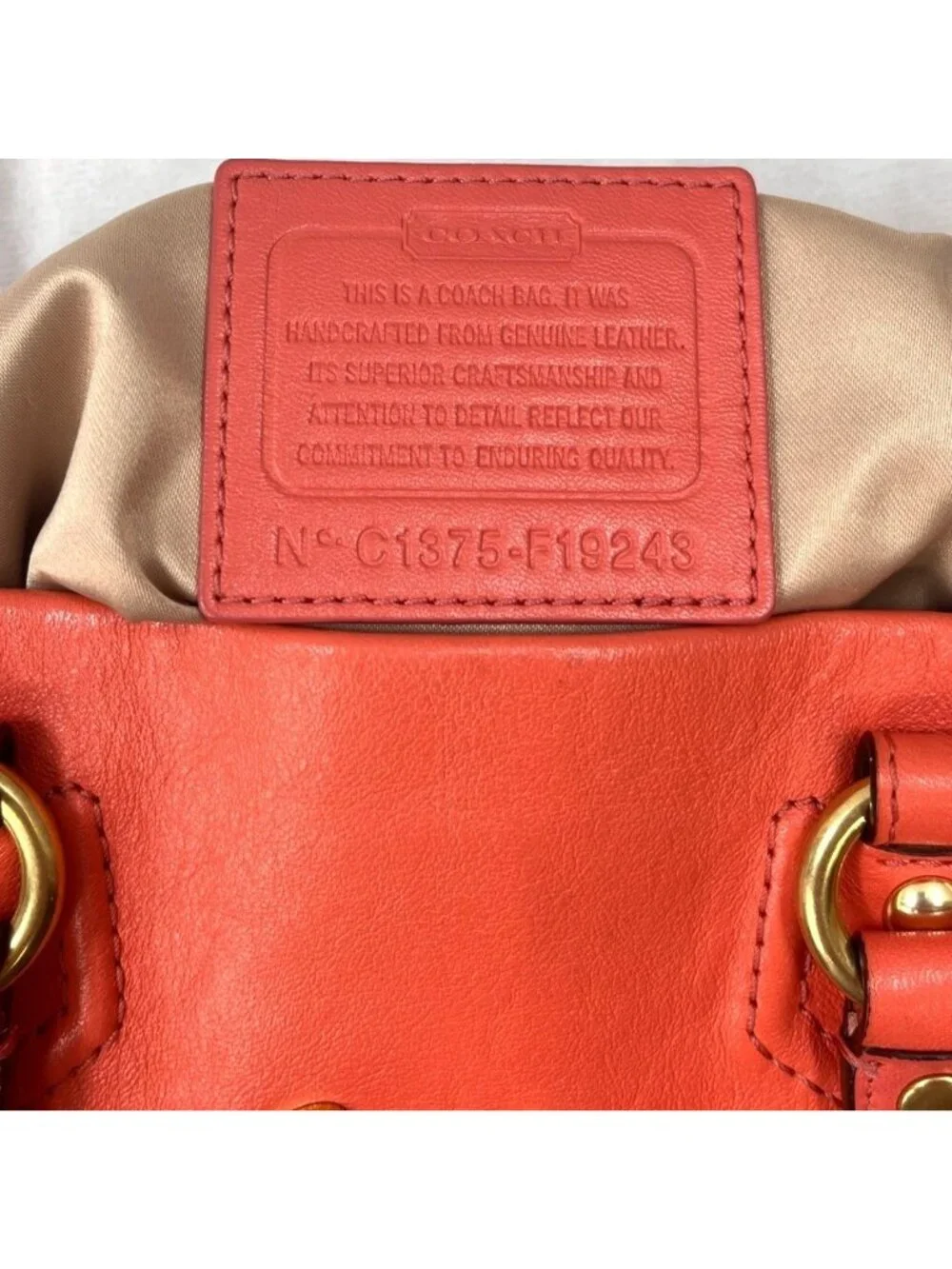 Coach 2013 Salmon Leather Ashley Carryall Shoulder Bag Purse C1375 - F19243